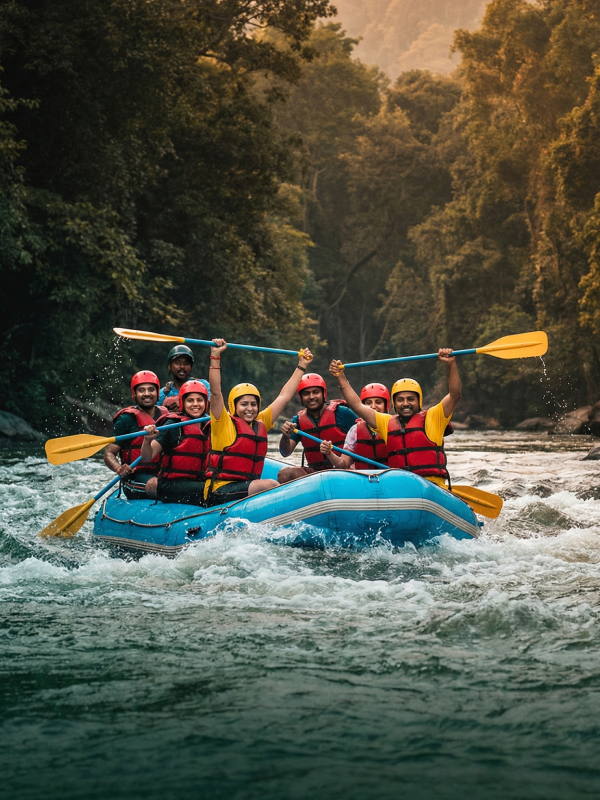 <h3>Dandeli Rafting</h3><p>Experience thrilling river rafting on Kali River with certified safety experts.</p>